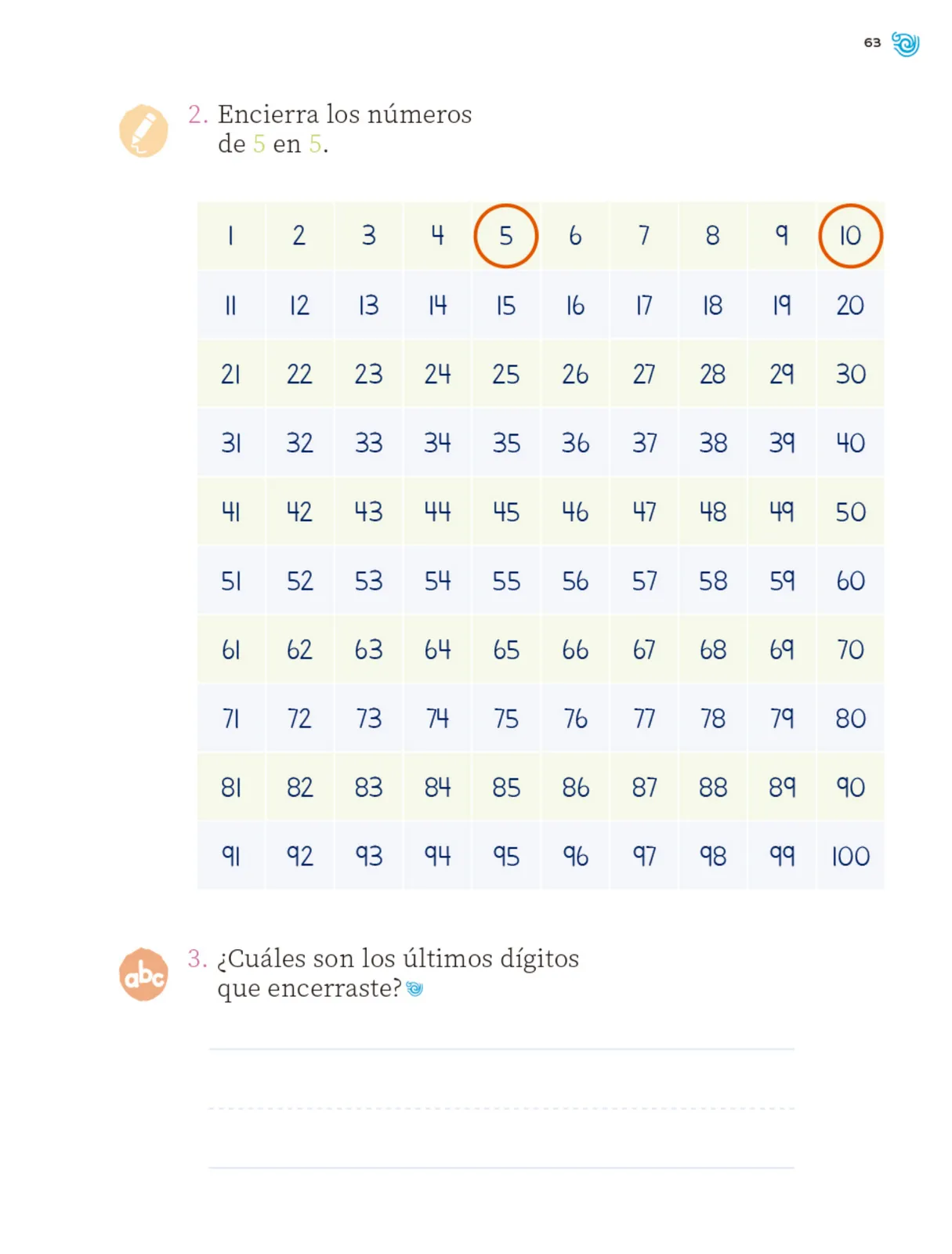Página 64 de Múltiples lenguajes. Trazos y números.   Libro de Educación Primaria Grado 1°  Ciclo Escolar 2025 - 2026