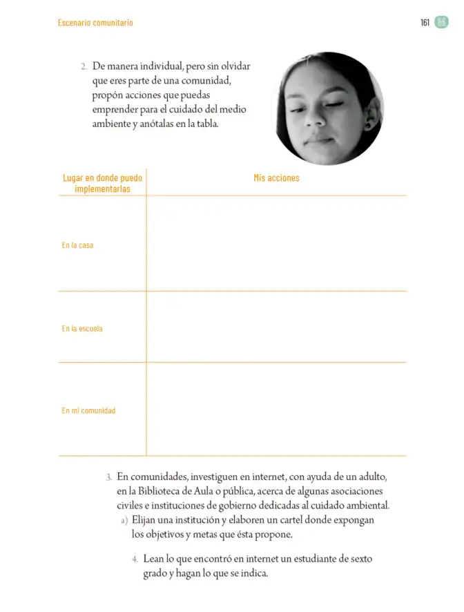 Página 164 de Proyectos Comunitarios. Libro de Educación Primaria Grado 6° Ciclo Escolar 2025 - 2026