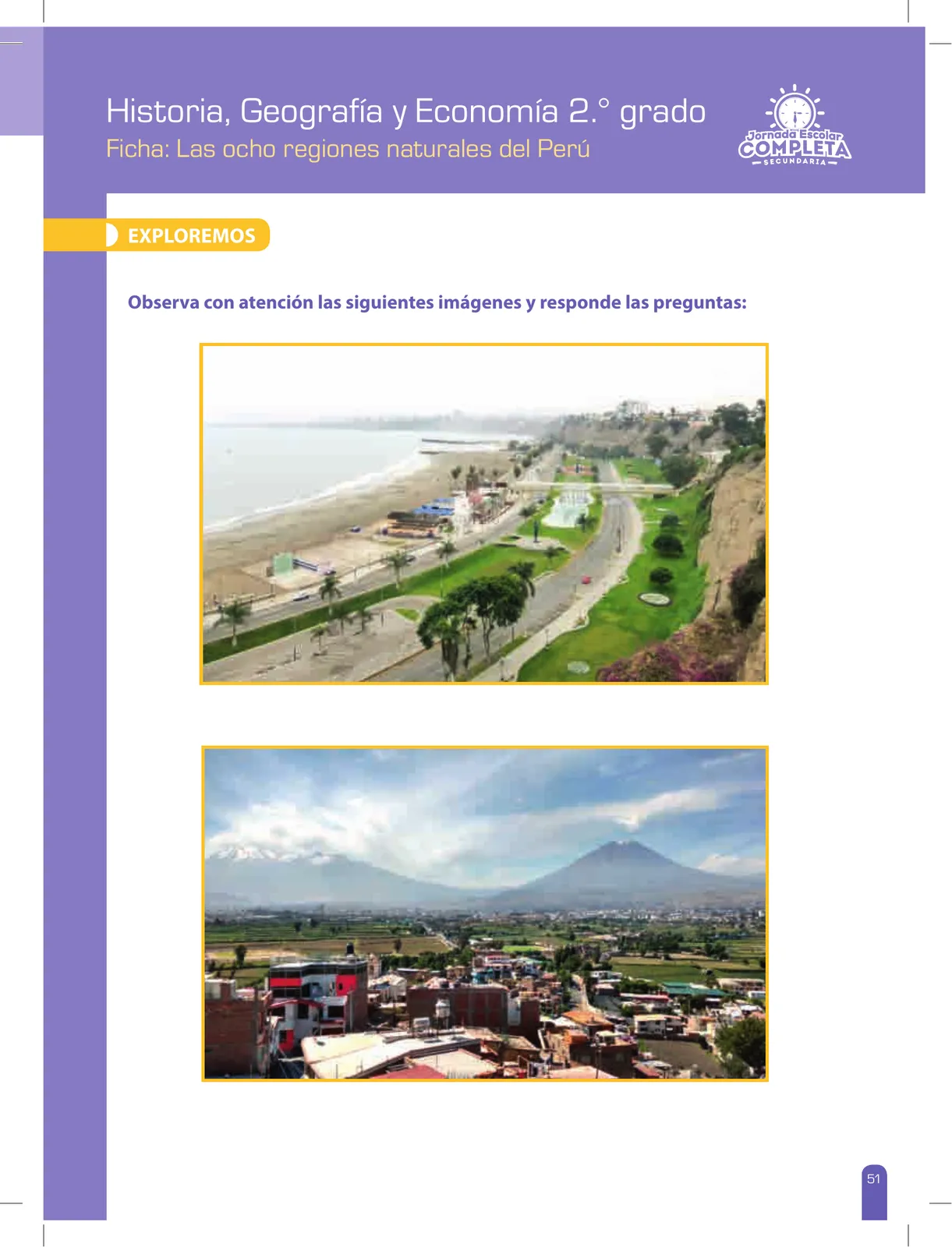 Página 51 de Historia, Geografía y Economía 2 : cuaderno de reforzamiento pedagógico - JEC · 2016