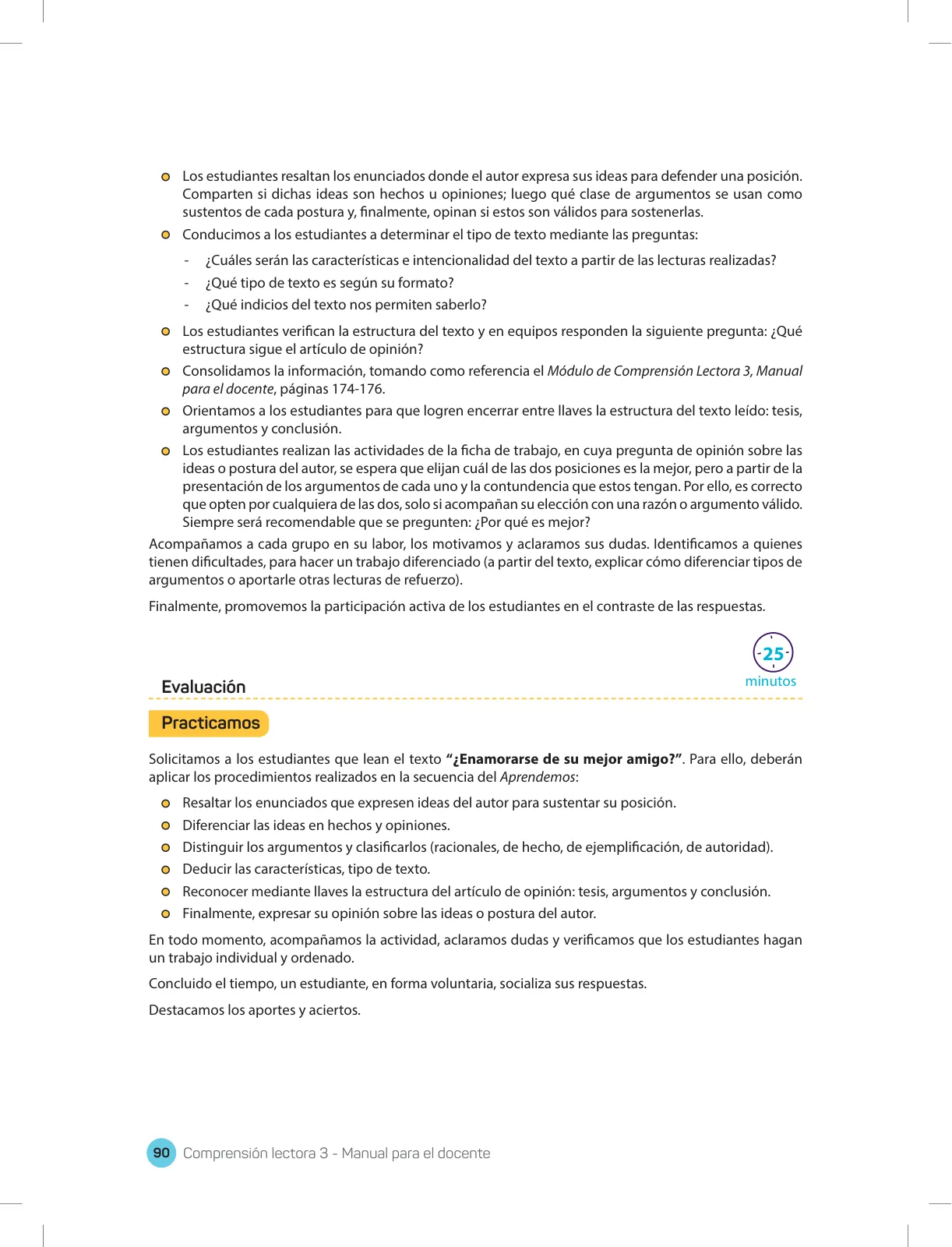 Miniatura página 92 de Comprensión lectora 3 : manual para el docente de tercer grado de Secundaria · 2017