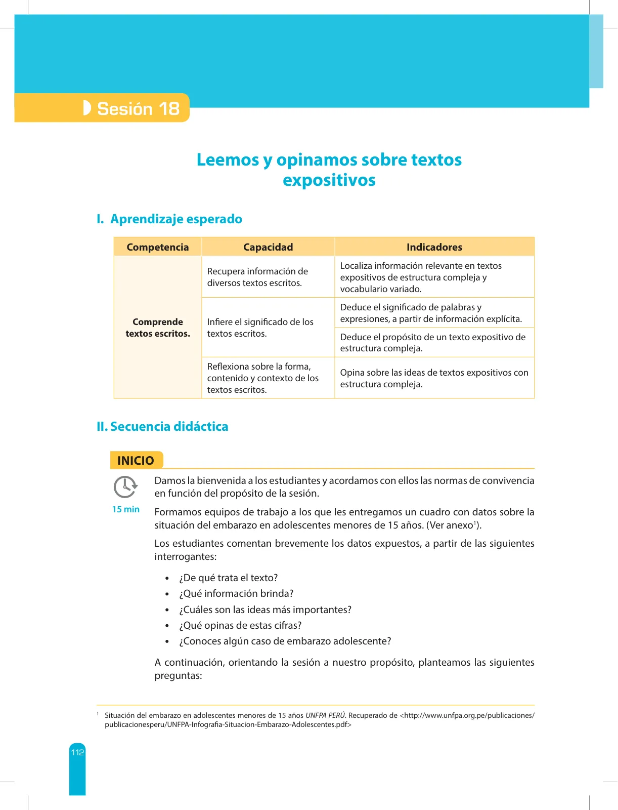 Miniatura página 114 de Comprensión lectora 2 : manual para el docente de segundo grado de Secundaria · 2017