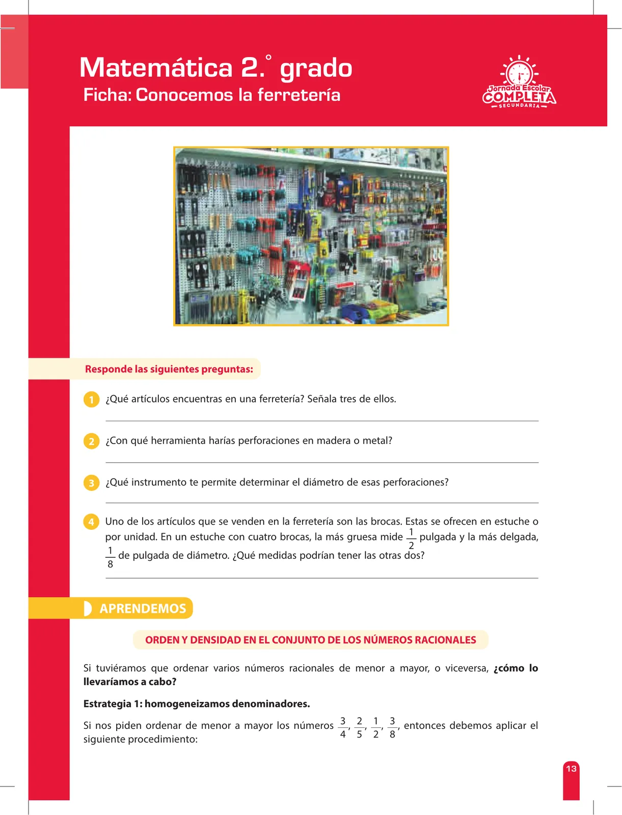 Página 13 de Matemática 2 : cuaderno de reforzamiento pedagógico - JEC · 2016
