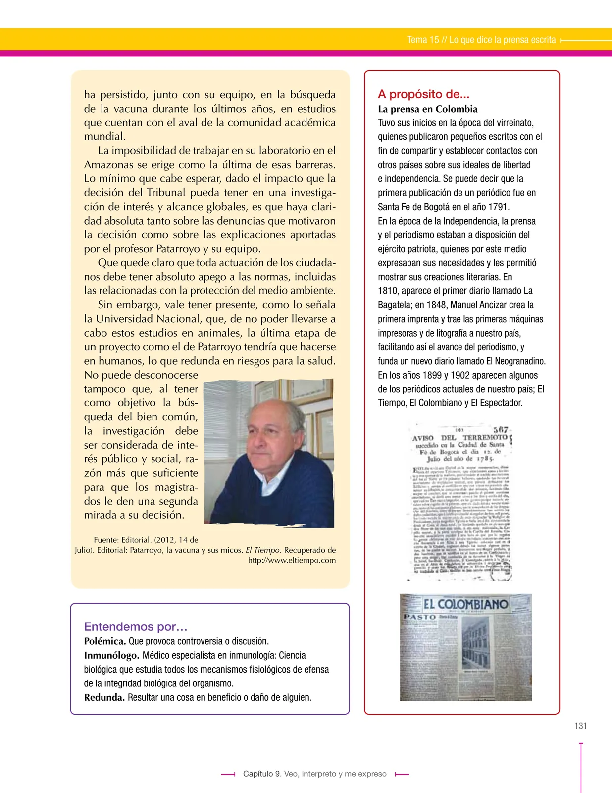 Miniatura página 131 de Lenguaje 9° · Secundaria Activa