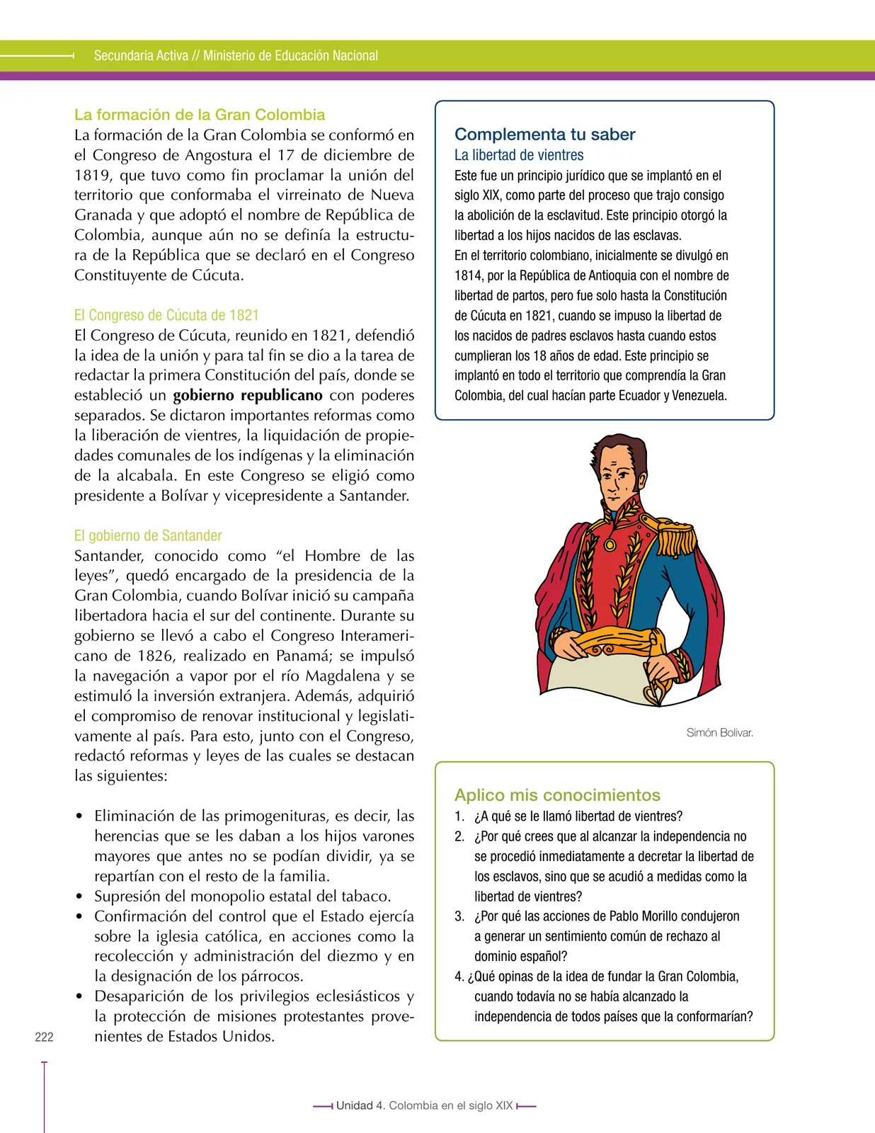 Página 222 de Ciencias Sociales 8° · Secundaria Activa