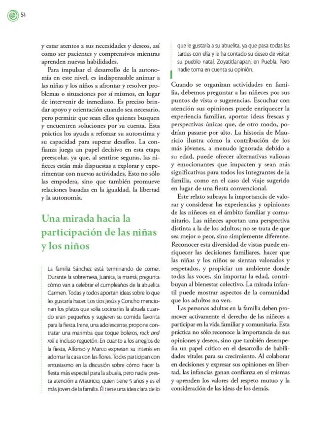 Página 55 de Crianza para la libertad. Libro para las familias. Fase 2 Libro de Educación Preescolar Grado 1°, 2°, 3° Ciclo Escolar 2025 - 2026