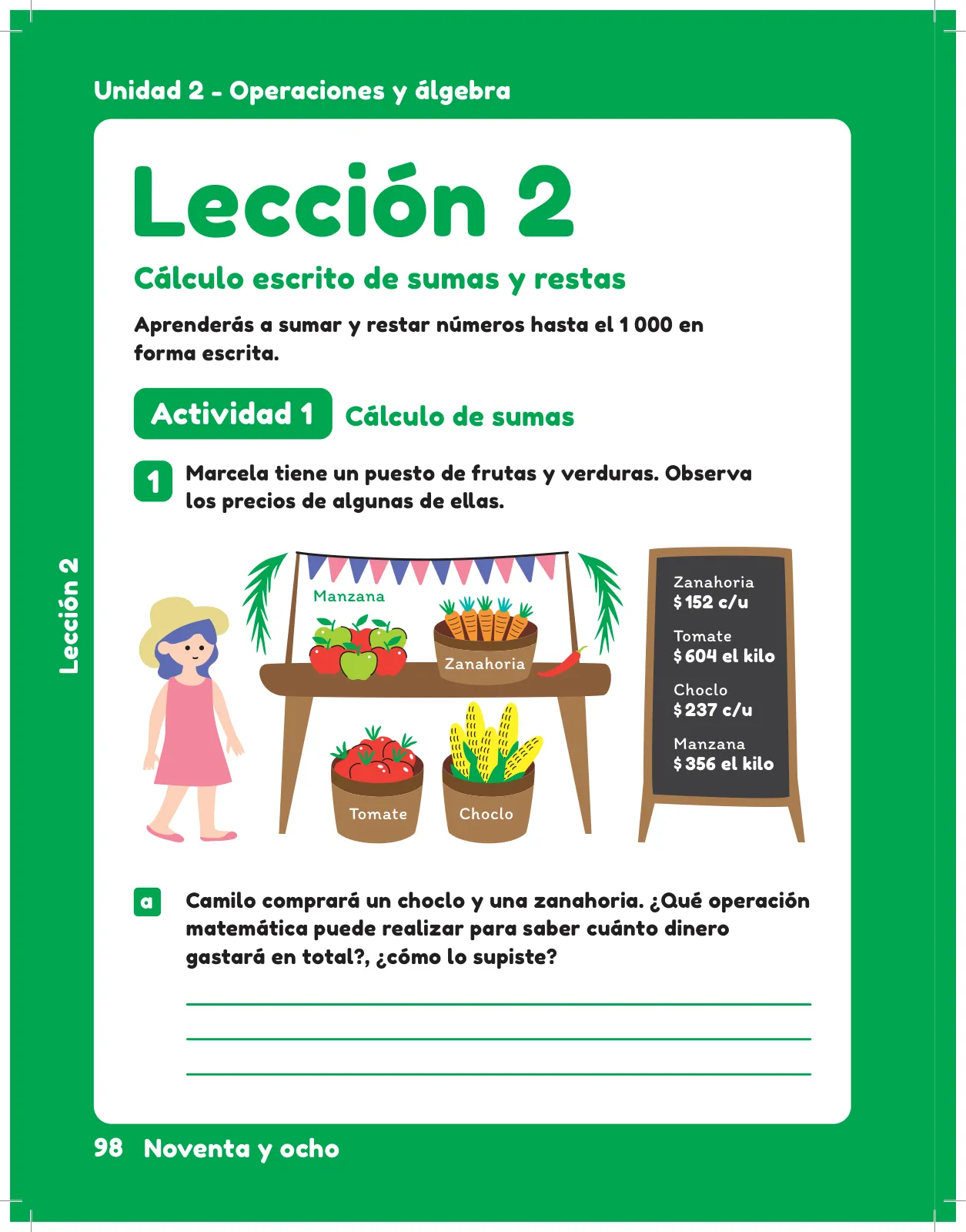 Página 100 de Sumo Primero – Tercero Básico | Texto del Estudiante MINEDUC – Descargar PDF · 2024