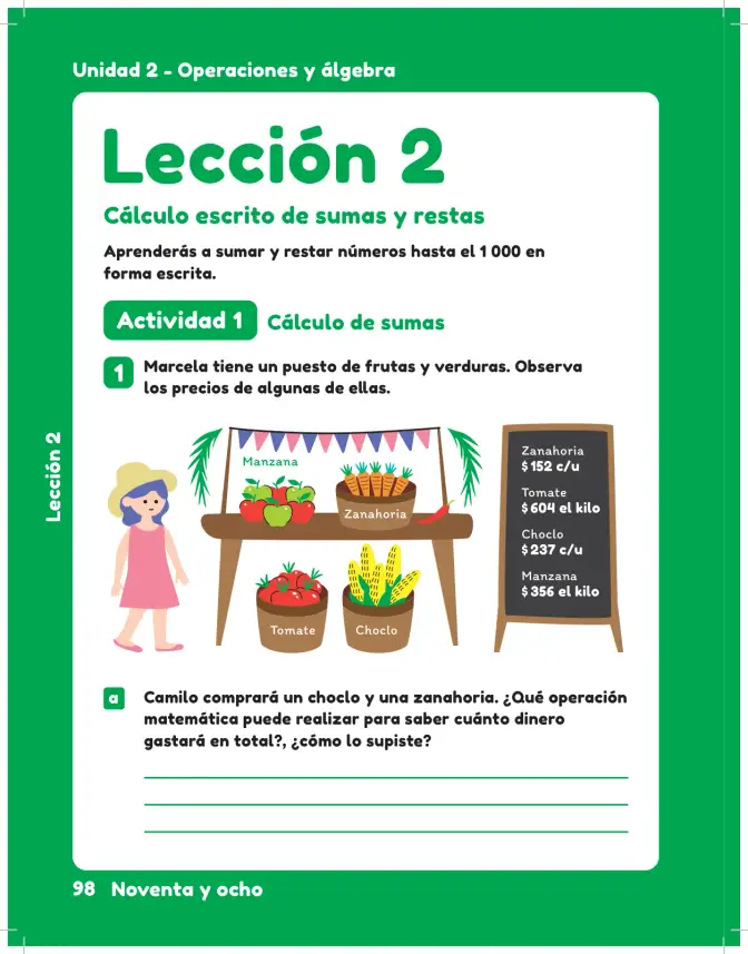 Página 100 de Sumo Primero – Tercero Básico | Texto del Estudiante MINEDUC – Descargar PDF · 2024