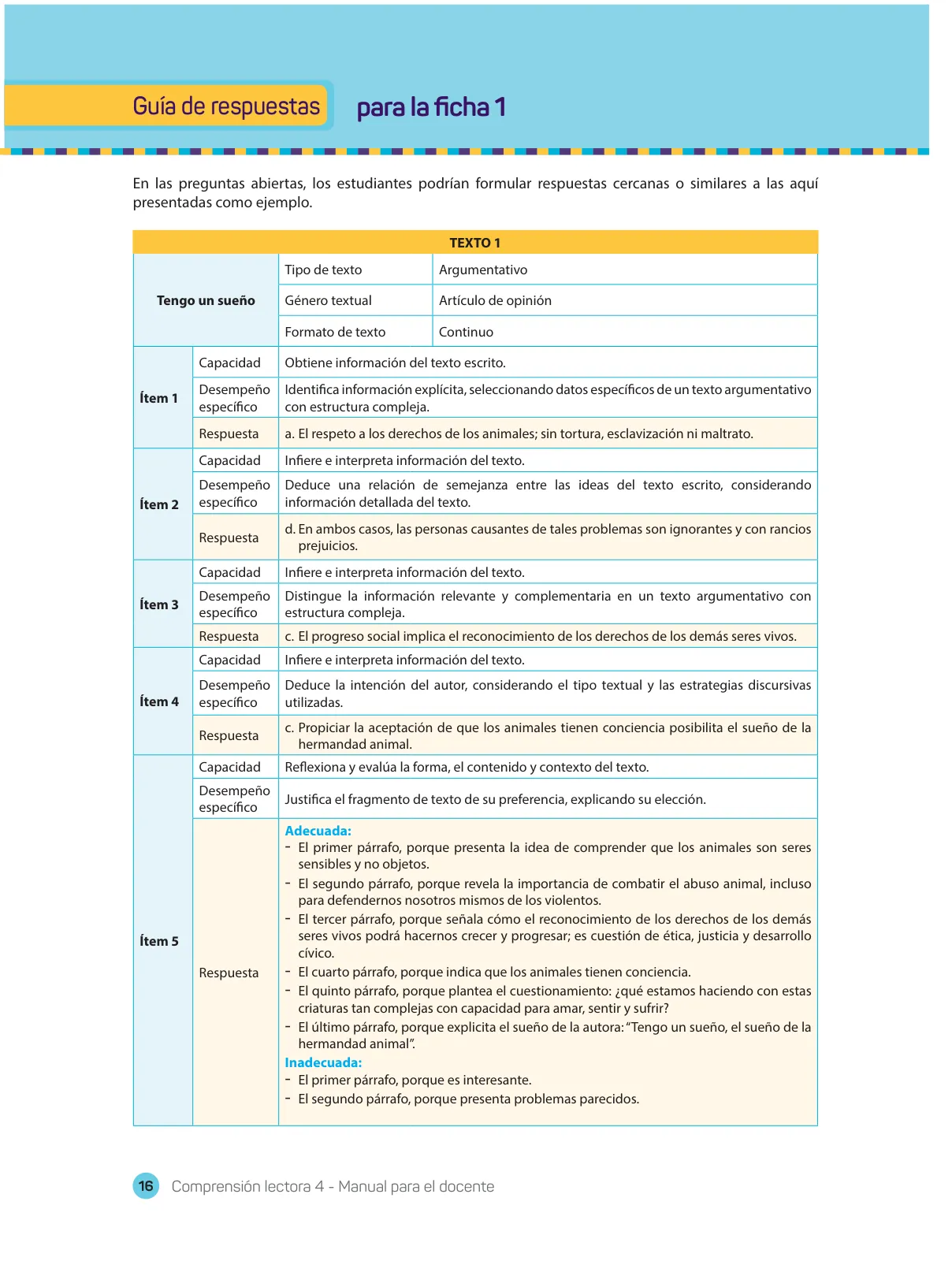 Miniatura página 18 de Comprensión lectora : manual para el docente de cuarto grado de Secundaria 2018 · 2018