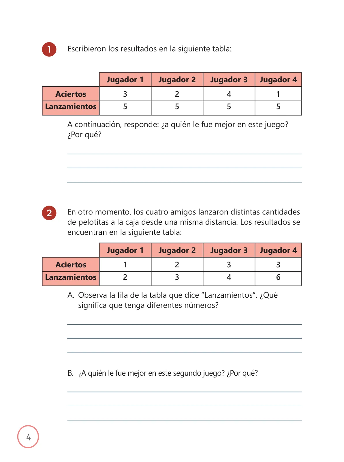 Página 4 de Kit de evaluación Proceso 3 Demostrando lo que aprendimos : Matemática, segundo trimestre, Cuarto grado - Primaria · 2019