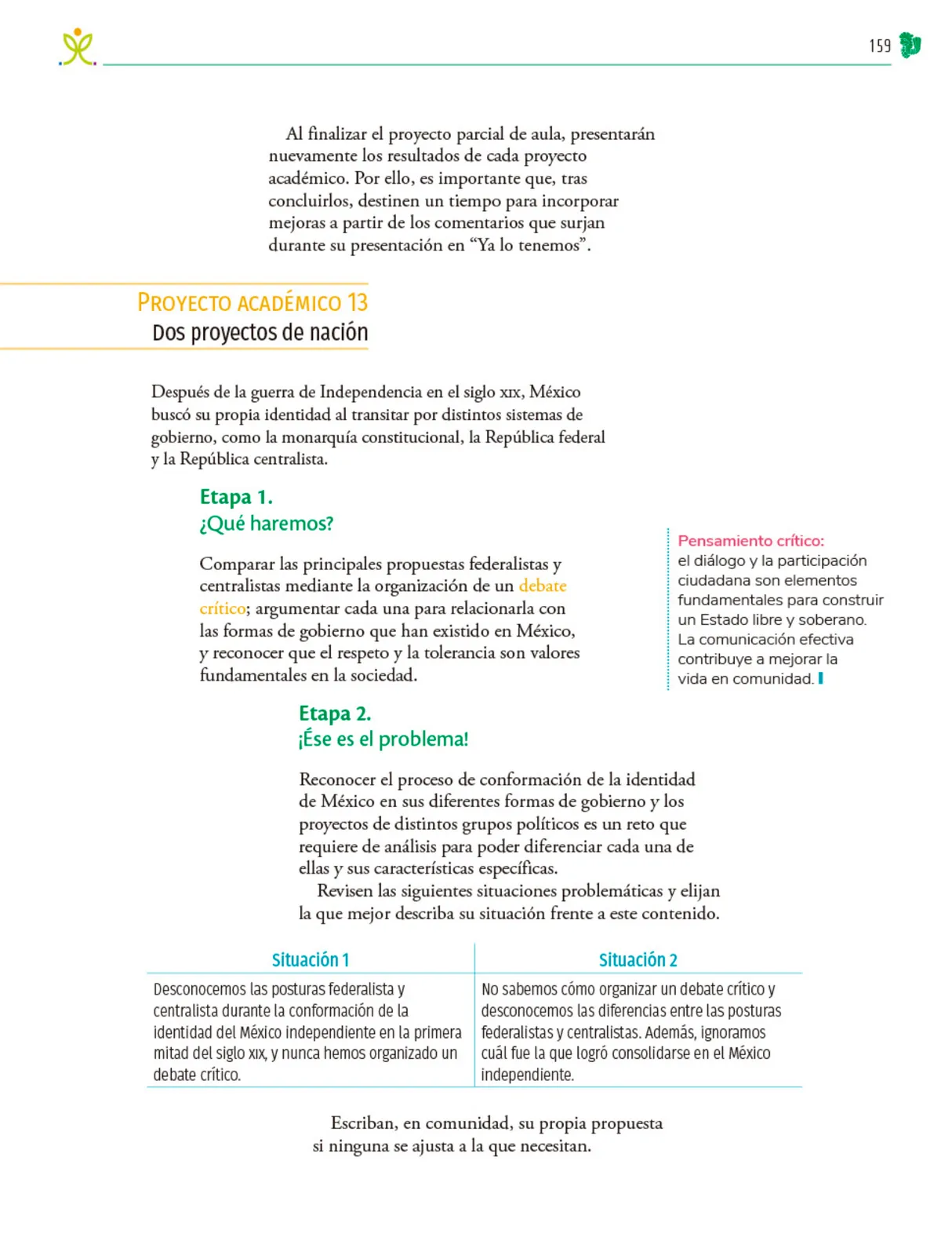 Miniatura página 160 de Colección Sk´asolil. Nuestro libro de Proyectos.  Tomo II.  Libro de Educación Telesecundaria Grado 2°  Ciclo Escolar 2025 - 2026