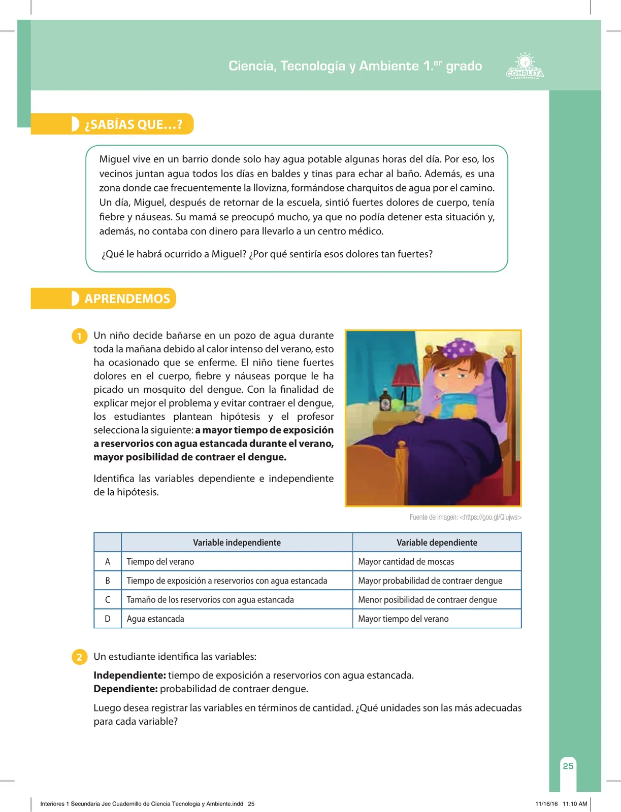 Página 25 de Ciencia, Tecnología y Ambiente 1. Cuaderno de reforzamiento pedagógico - JEC · 2016