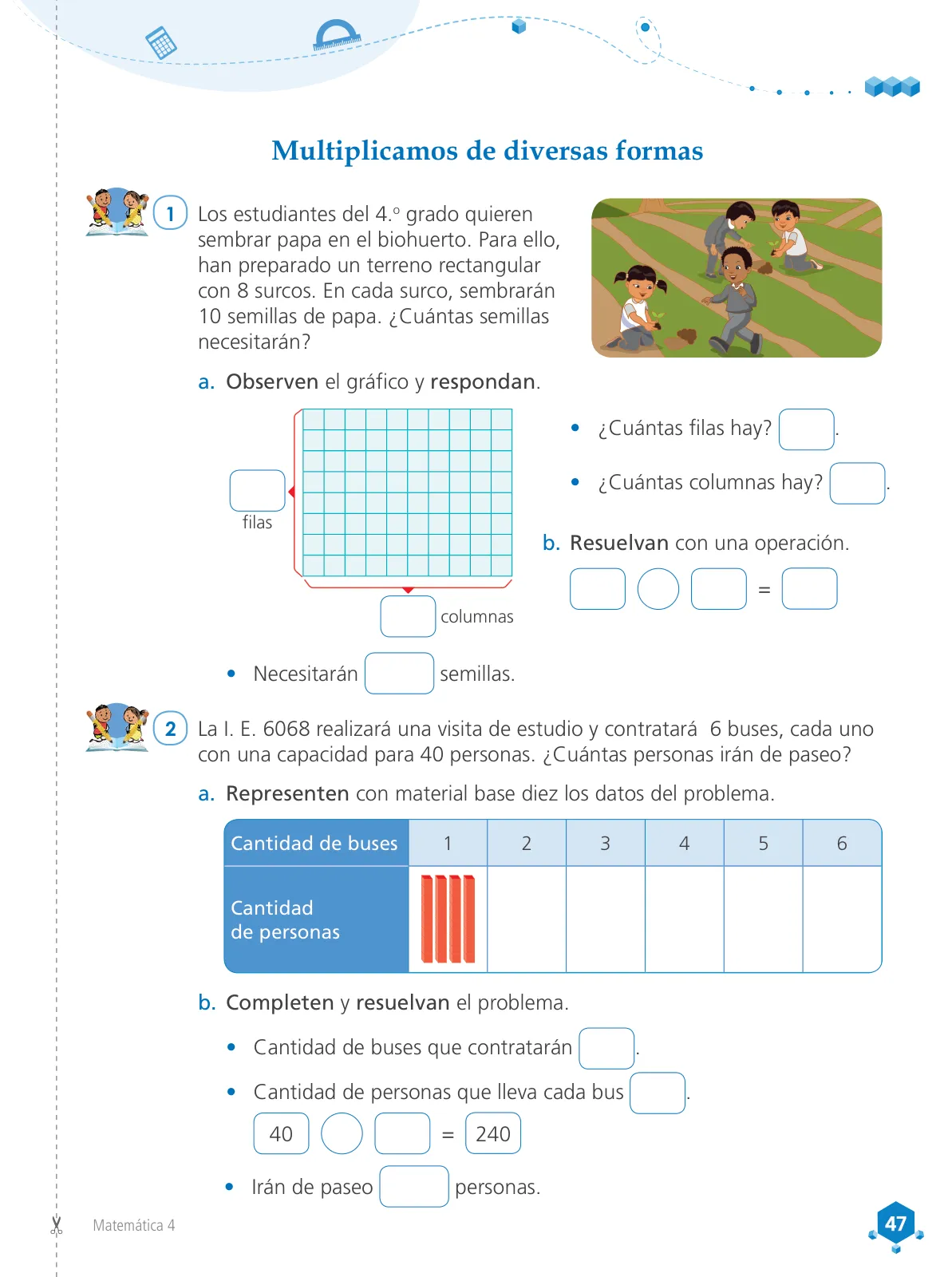 Miniatura página 49 de Matemática 4 : cuaderno de trabajo para cuarto grado de Educación Primaria 2019 · 2019