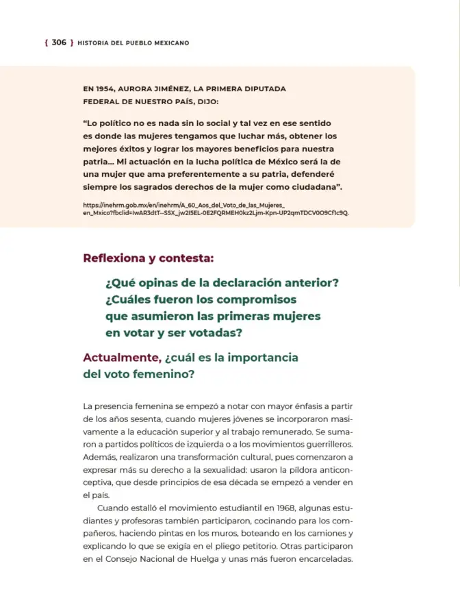 Página 307 de Historia del pueblo mexicano. Libro de Educación Secundaria Grado 1° Ciclo Escolar 2025 - 2026