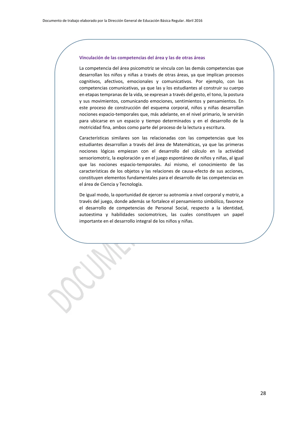 Miniatura página 28 de Programa curricular de Educación Inicial · 2016