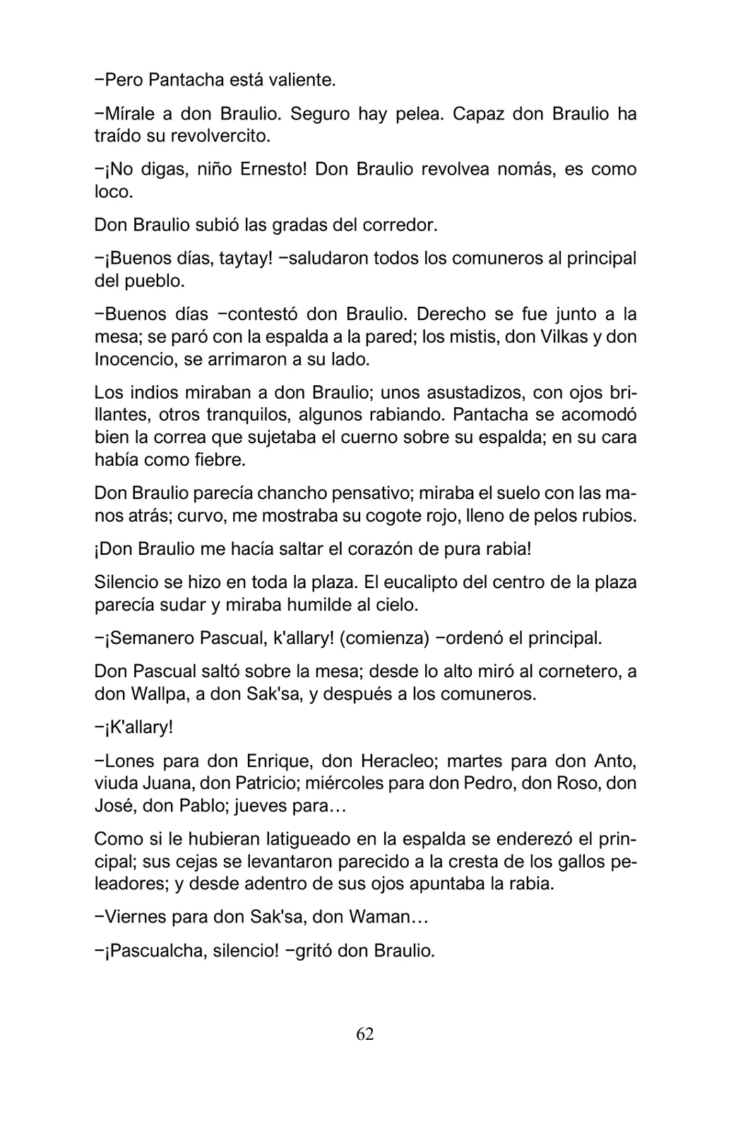 Miniatura página 62 de Arguedas, entre el fuego y el amor : textos seleccionados para estudiantes de Educación Básica · 2021
