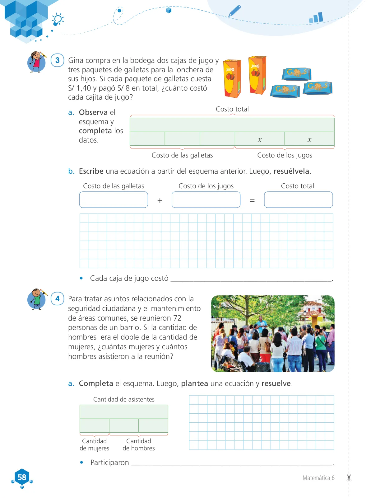 Miniatura página 60 de Matemática 6 : cuaderno de trabajo para sexto grado de Educación Primaria 2019 · 2019
