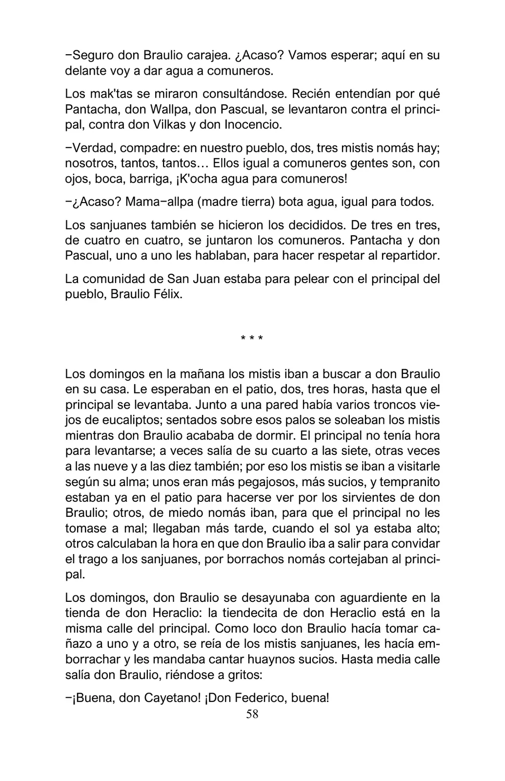 Miniatura página 58 de Arguedas, entre el fuego y el amor : textos seleccionados para estudiantes de Educación Básica · 2021