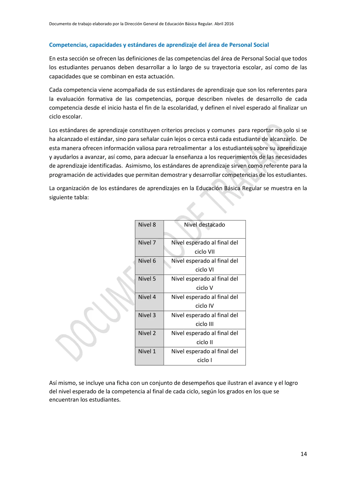 Miniatura página 14 de Programa curricular de Educación Inicial · 2016