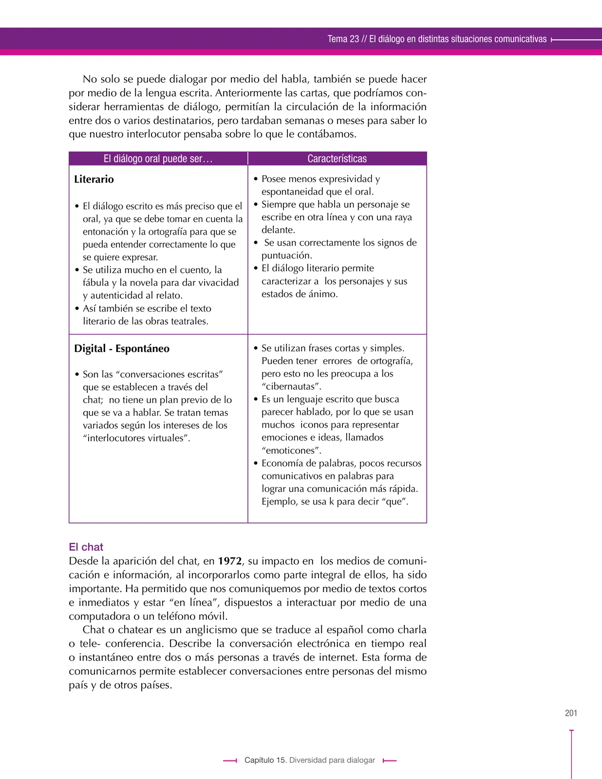 Página 201 de Lenguaje 8° · Secundaria Activa
