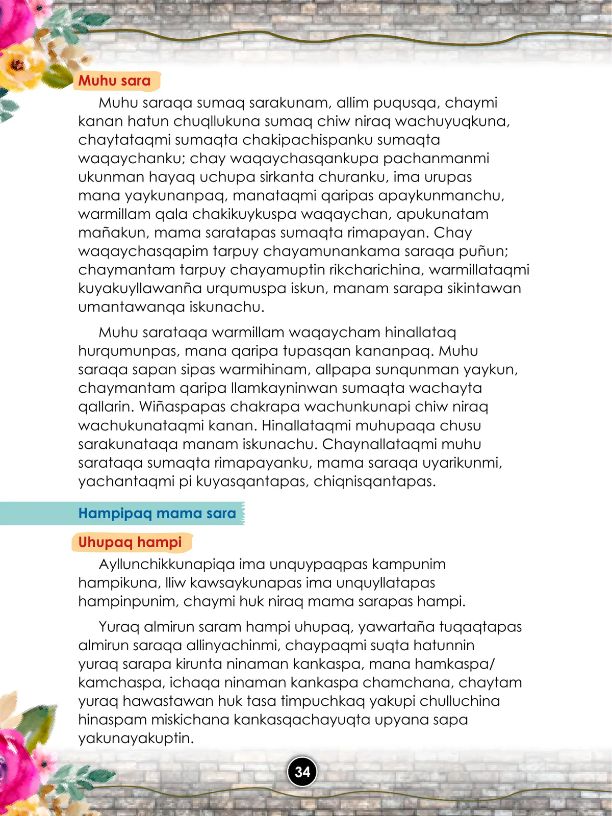 Página 36 de Llaqtanchikpa kawsayninkuna - Chanka : saberes de los pueblos - Comunicación y Ciencia y Tecnología quechua, variante Chanca · 2021