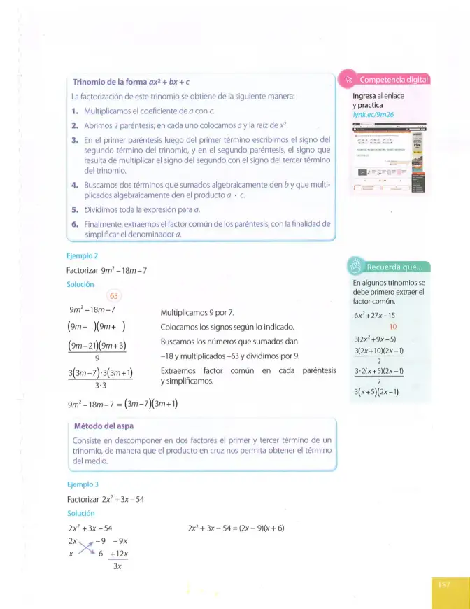 Página 157 de Matematica 9° · Egb 9 Matematica 2025 · 2025