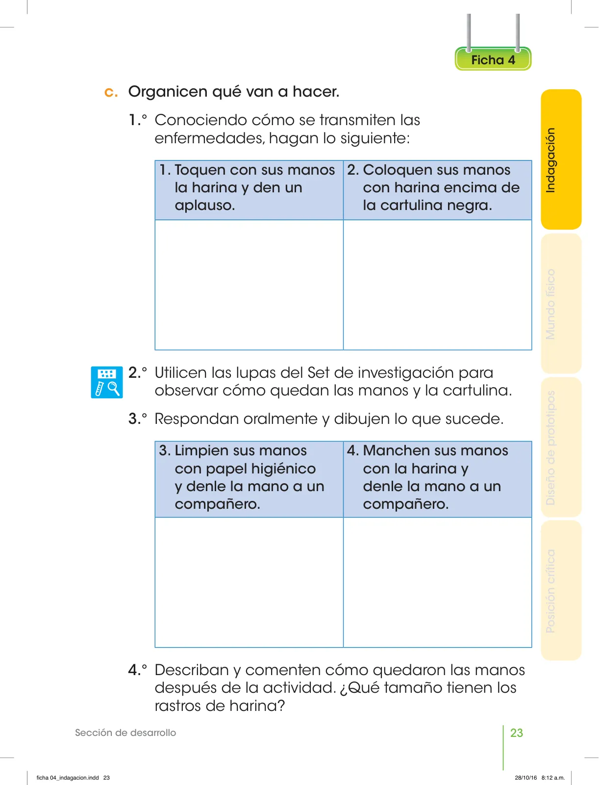 Miniatura página 4 de Cuaderno de fichas Ciencia y Tecnología. Primer grado de Primaria. Las enfermedades y su cuidado · 2017
