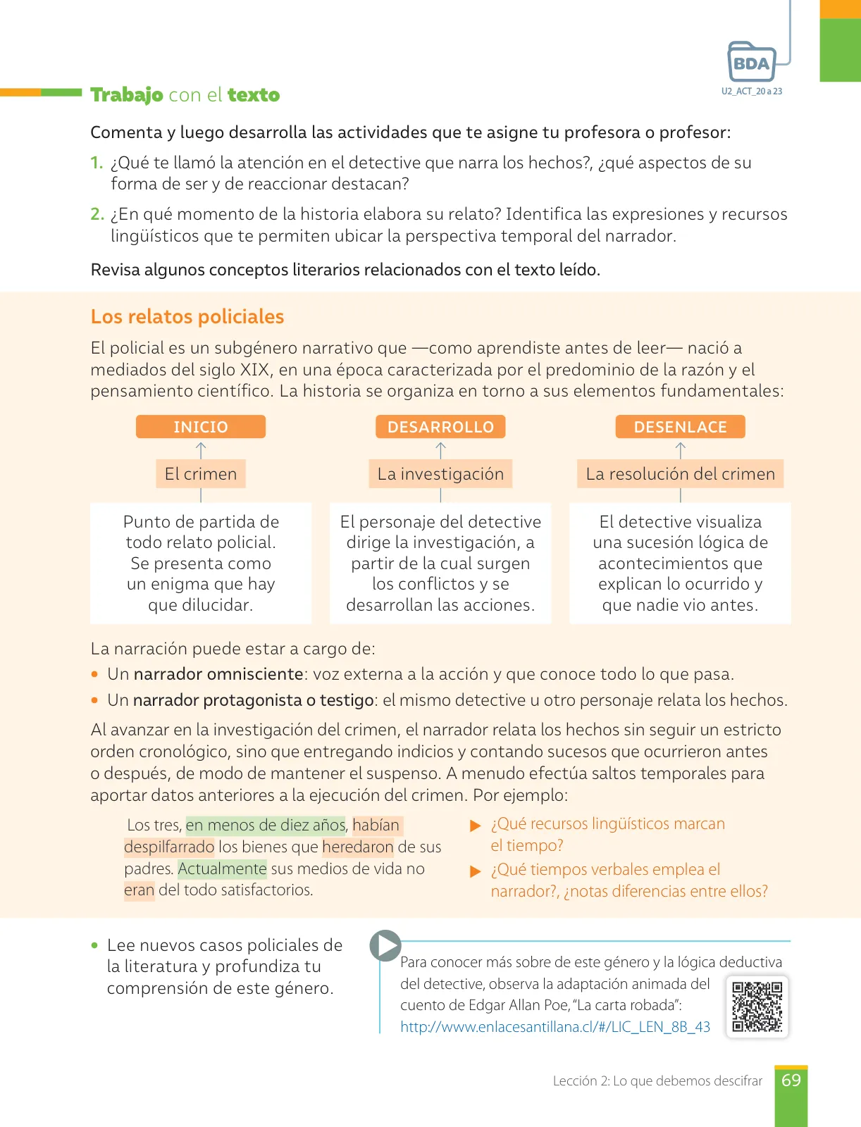 Miniatura página 71 de Lengua y Literatura – Octavo Básico | Texto del Estudiante MINEDUC – Descargar PDF · 2024
