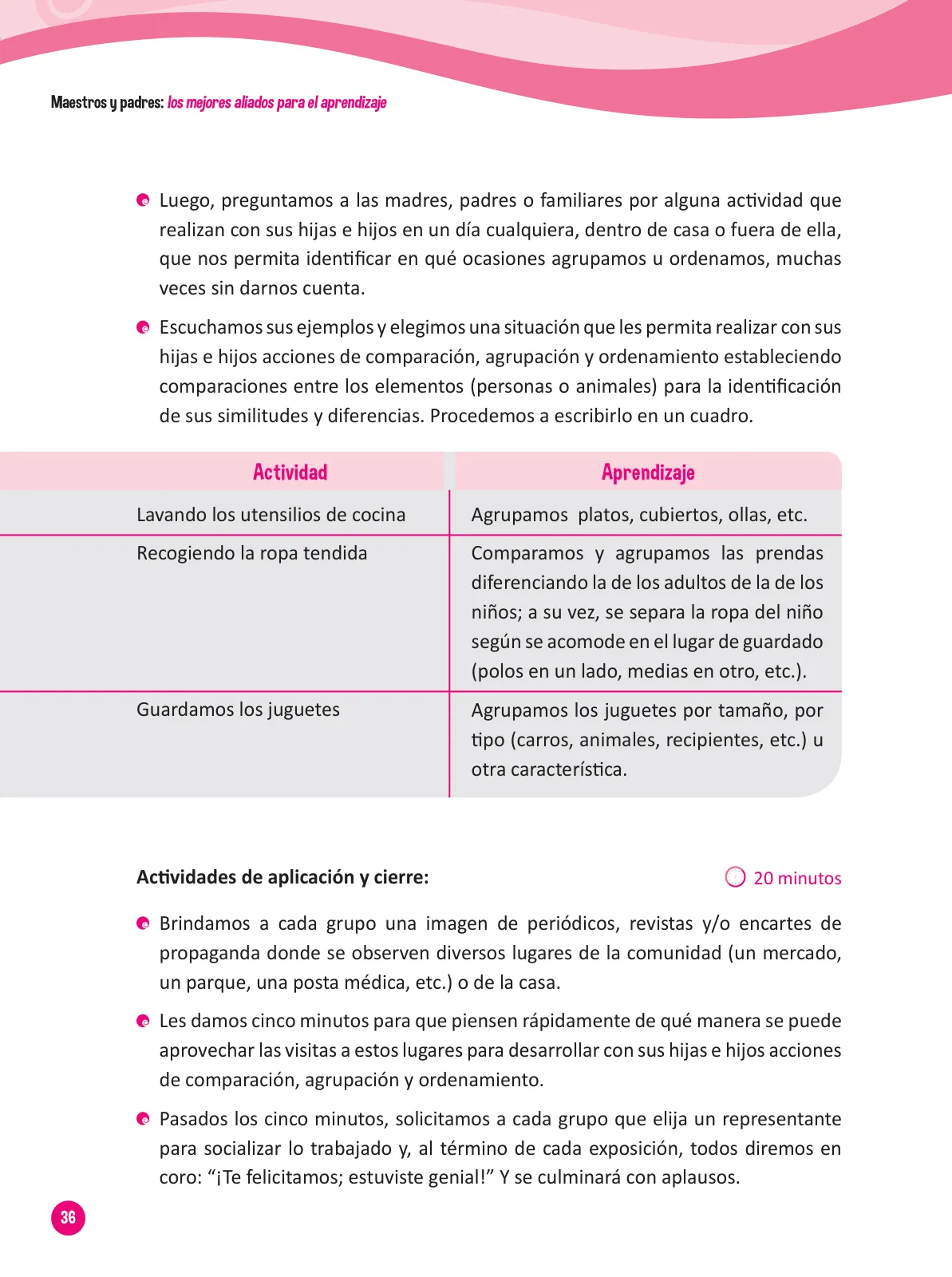 Miniatura página 38 de Guía para el trabajo docente con las familias del ciclo III de Primaria · 2016