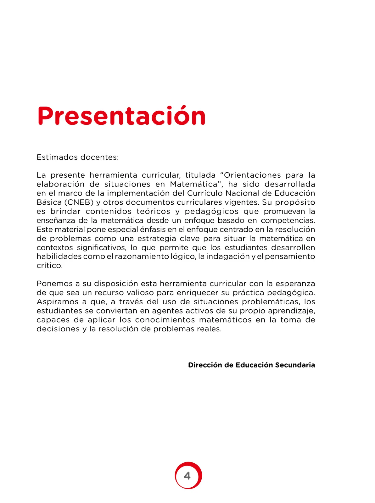 Miniatura página 4 de Orientaciones para la elaboración de situaciones en Matemática · 2024