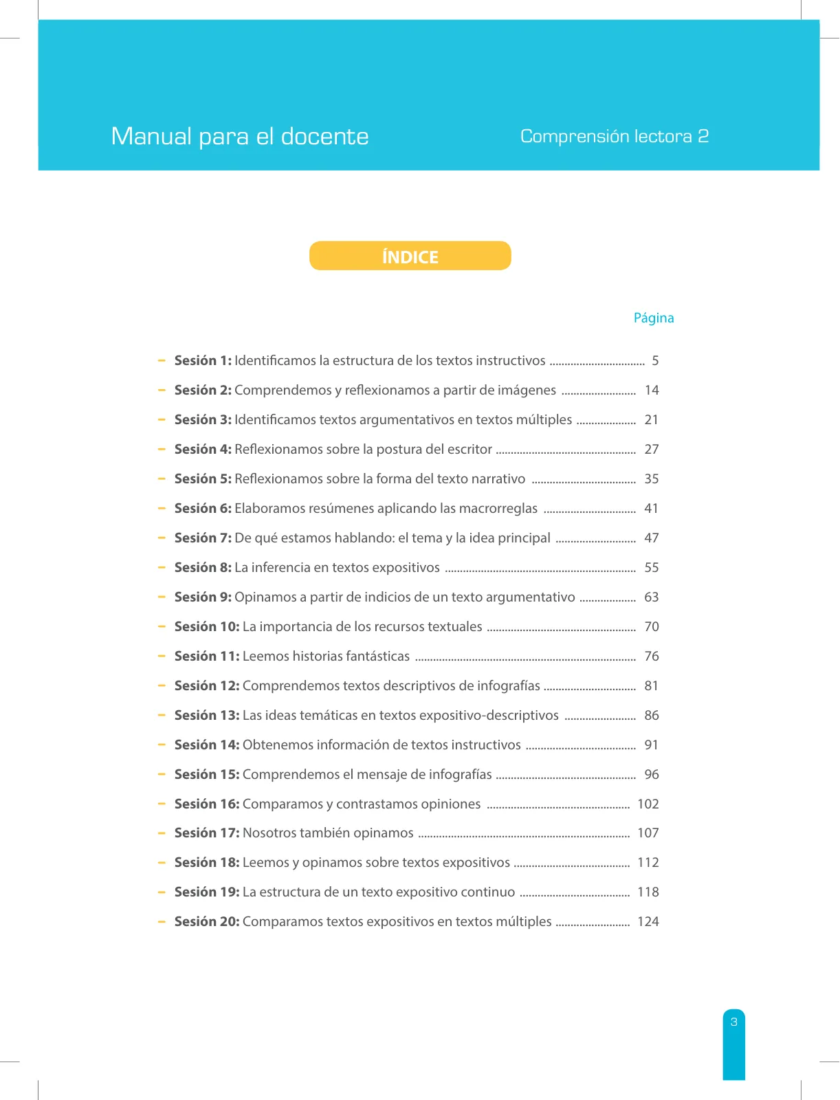 Miniatura página 5 de Comprensión lectora 2 : manual para el docente de segundo grado de Secundaria · 2017