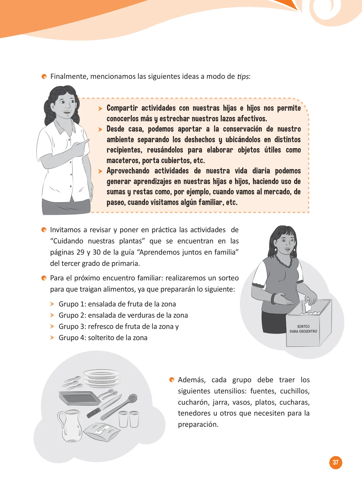 Página 39 de Guía para el trabajo docente con las familias del ciclo IV de Primaria · 2016