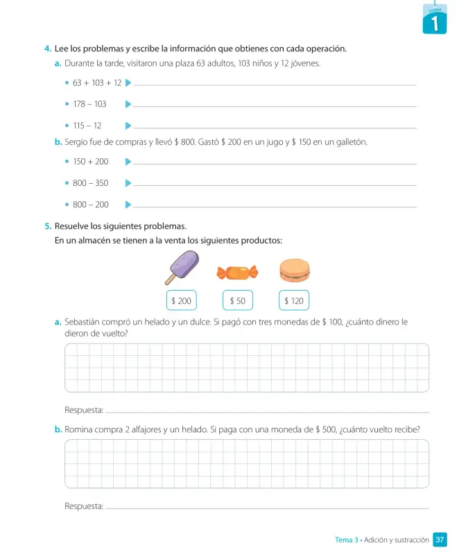 Página 39 de Matemática – Tercero Básico | Texto del Estudiante MINEDUC – Descargar PDF · 2024