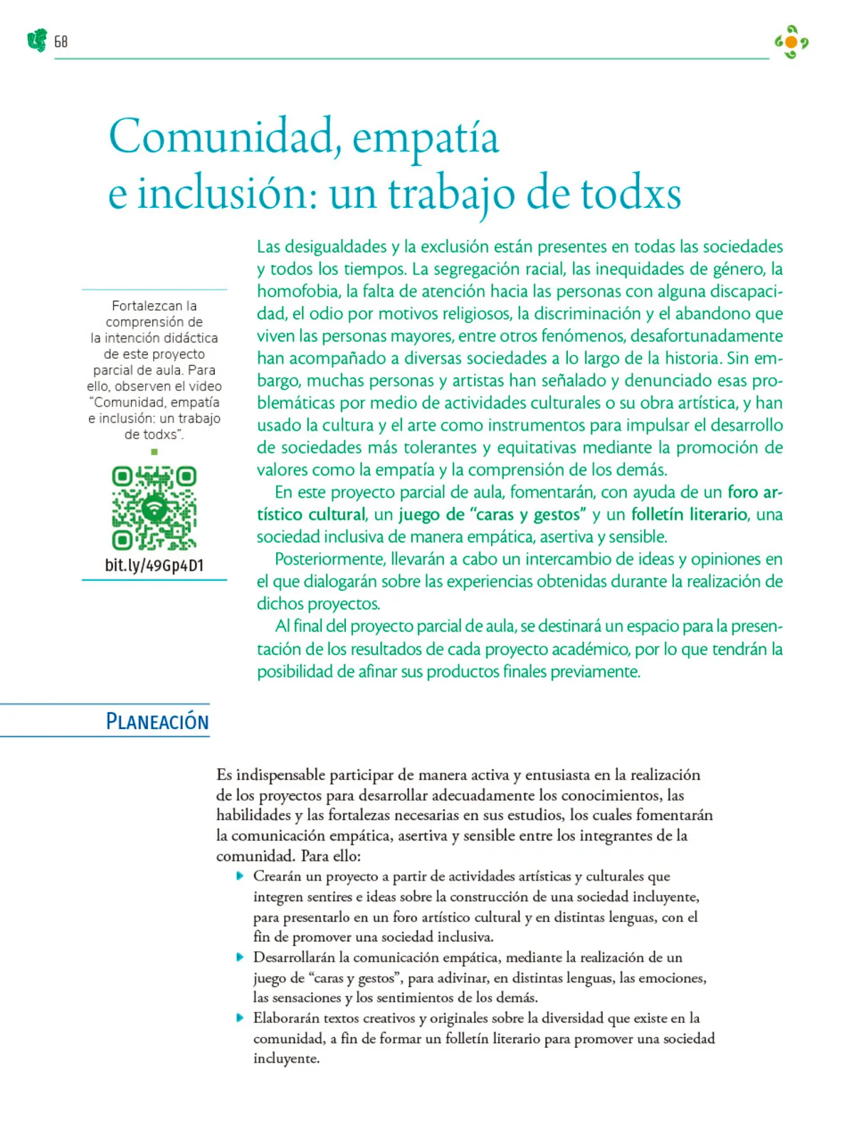 Miniatura página 69 de Colección Nanahuatzin. Nuestro libro de Proyectos.  Tomo III.  Libro de Educación Telesecundaria Grado 3°  Ciclo Escolar 2025 - 2026