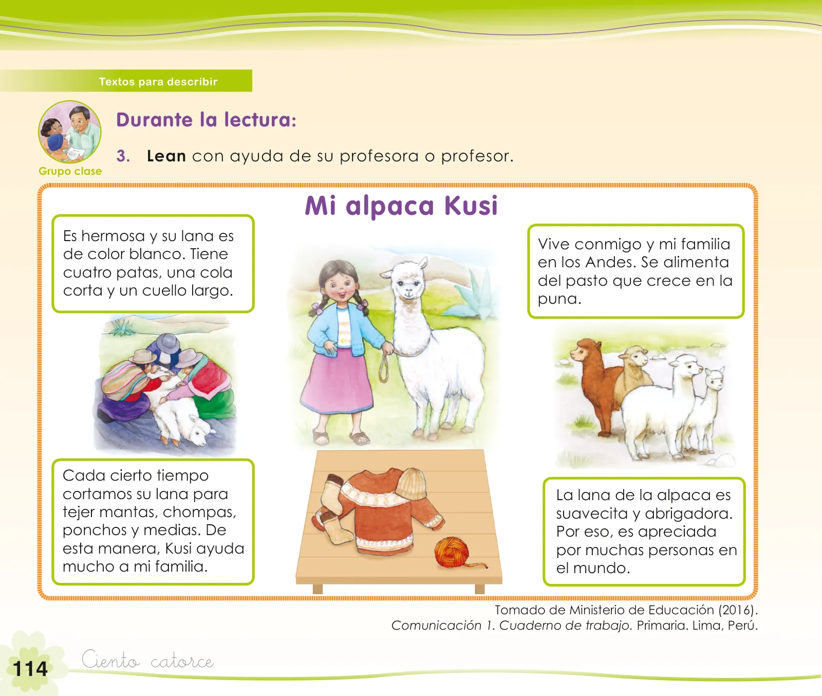 Miniatura página 116 de Comunicación 1 : cuaderno de trabajo para primer grado de Educación Primaria 2019 · 2019