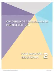 Portada de Comunicación Secundaria 2. Cuaderno de reforzamiento pedagógico - JEC · 2016