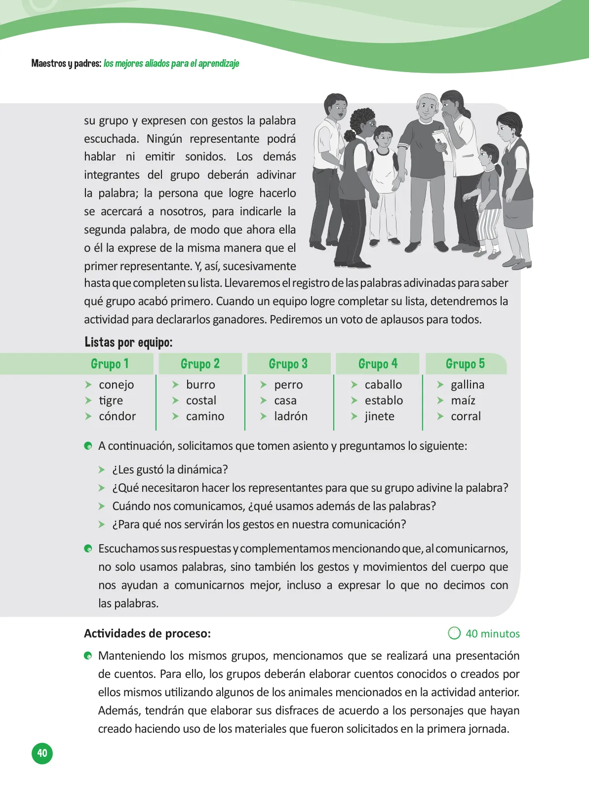 Página 42 de Guía para el trabajo docente con las familias del ciclo V de Primaria · 2016