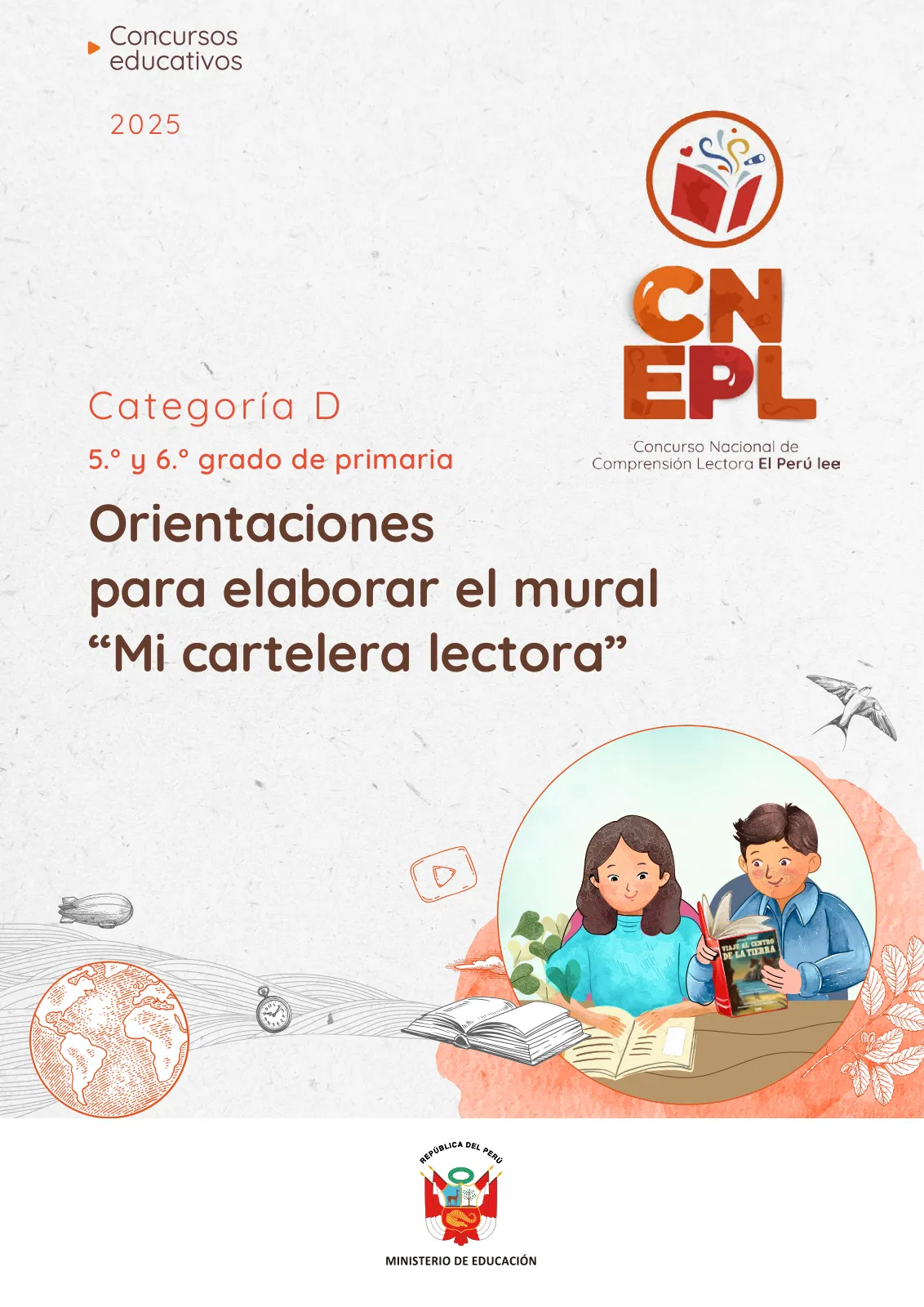 Portada de Orientaciones para elaborar el pódcast “Mi obra favorita”, Categoría F, 3.°, 4.° y 5.° grado de secundaria · 2025