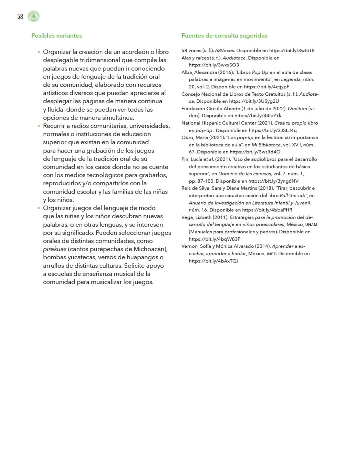 Página 59 de Modalidades de trabajo para la acción transformadora y el codiseño Libro de Educación Preescolar Grado 1°, 2°, 3° Ciclo Escolar 2025 - 2026