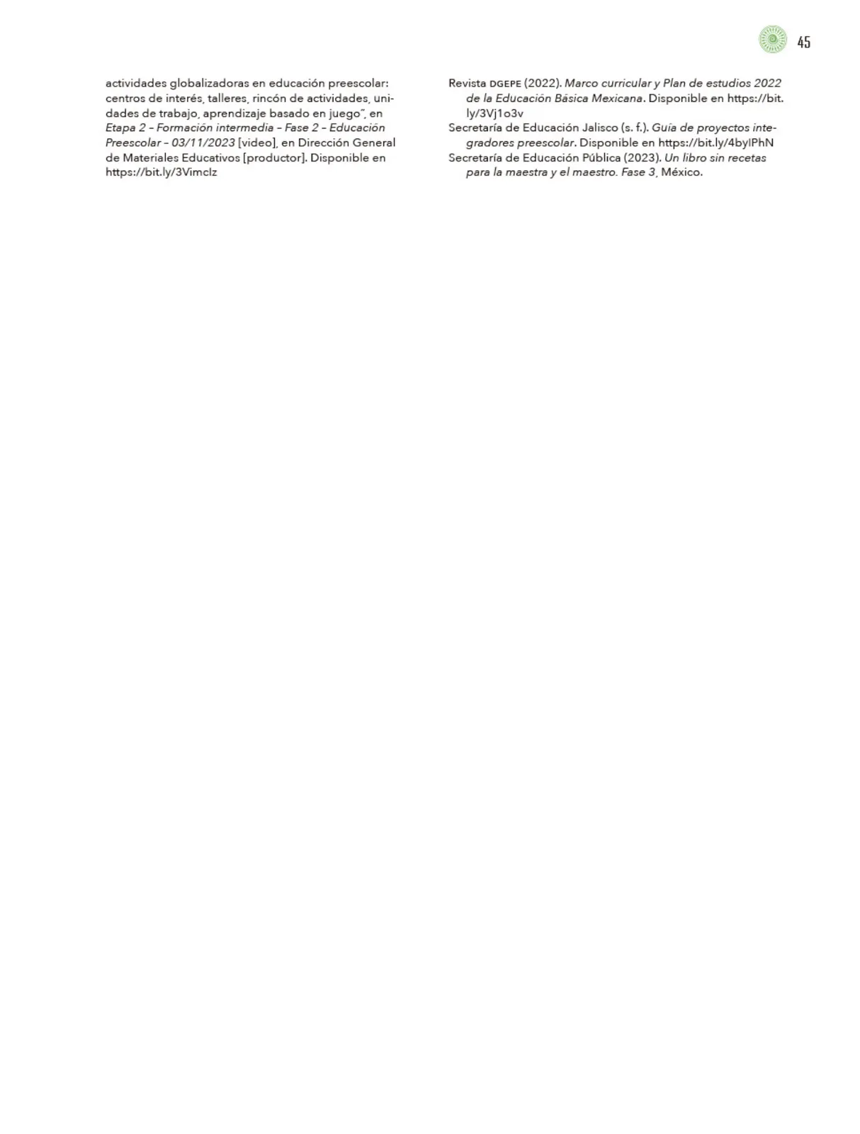 Página 46 de Modalidades de trabajo para la acción transformadora y el codiseño Libro de Educación Preescolar Grado 1°, 2°, 3° Ciclo Escolar 2025 - 2026
