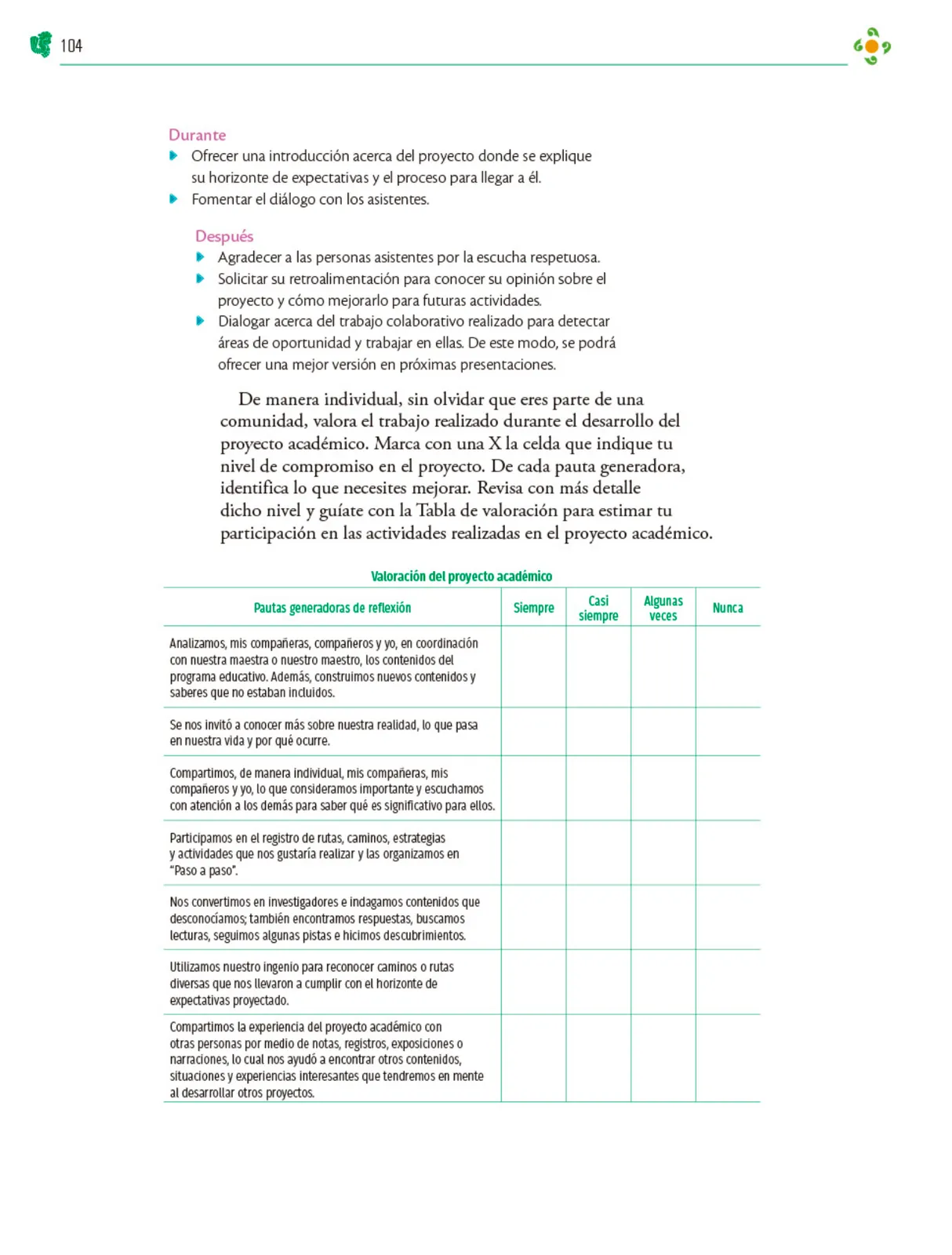 Miniatura página 105 de Colección Ximhai. Nuestro libro de Proyectos. Tomo I.   Libro de Educación Telesecundaria Grado 1°  Ciclo Escolar 2025 - 2026