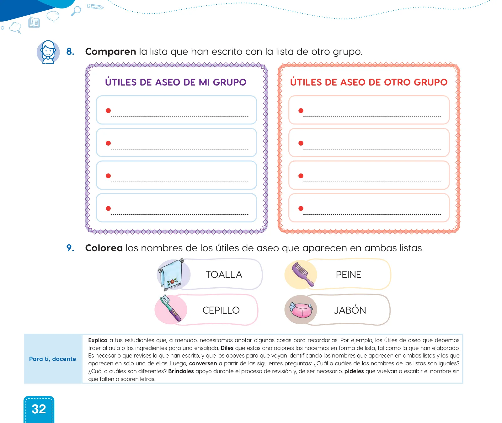 Miniatura página 34 de Cuadernillo de Comunicación 1. Primer grado de Primaria · 2024