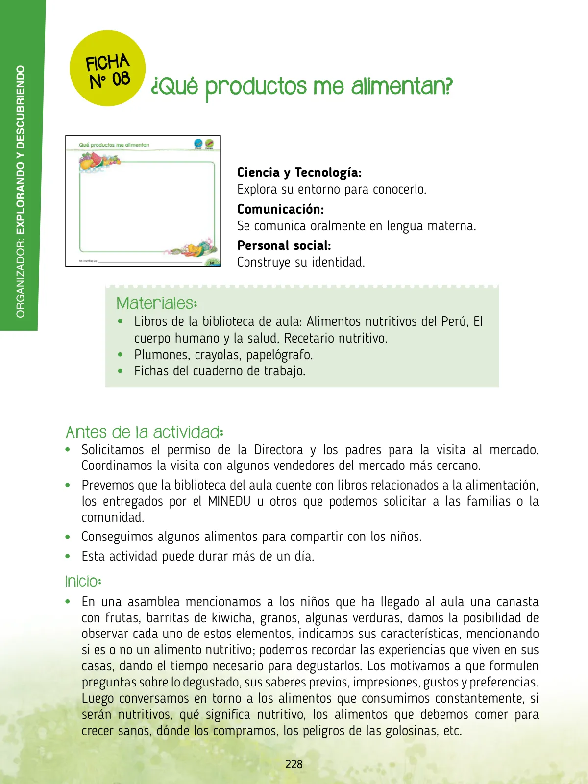 Miniatura página 230 de Agenda pedagógica 2017-2018 para docentes de II Ciclo de Instituciones de nivel de Educación Inicial · 2017