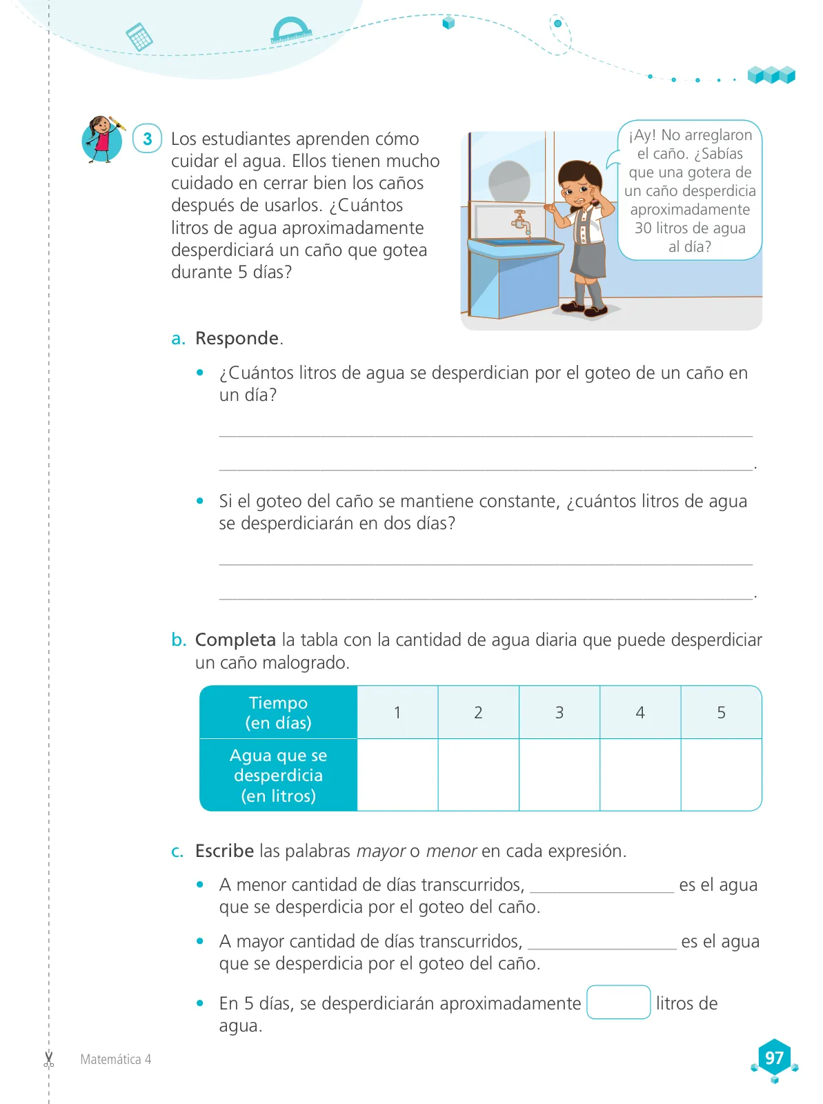 Página 99 de Matemática 4 : cuaderno de trabajo para cuarto grado de Educación Primaria 2019 · 2019