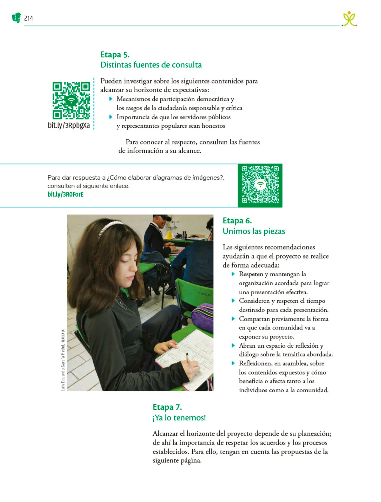 Miniatura página 215 de Colección Ximhai. Nuestro libro de Proyectos.  Tomo III.  Libro de Educación Telesecundaria Grado 1°  Ciclo Escolar 2025 - 2026