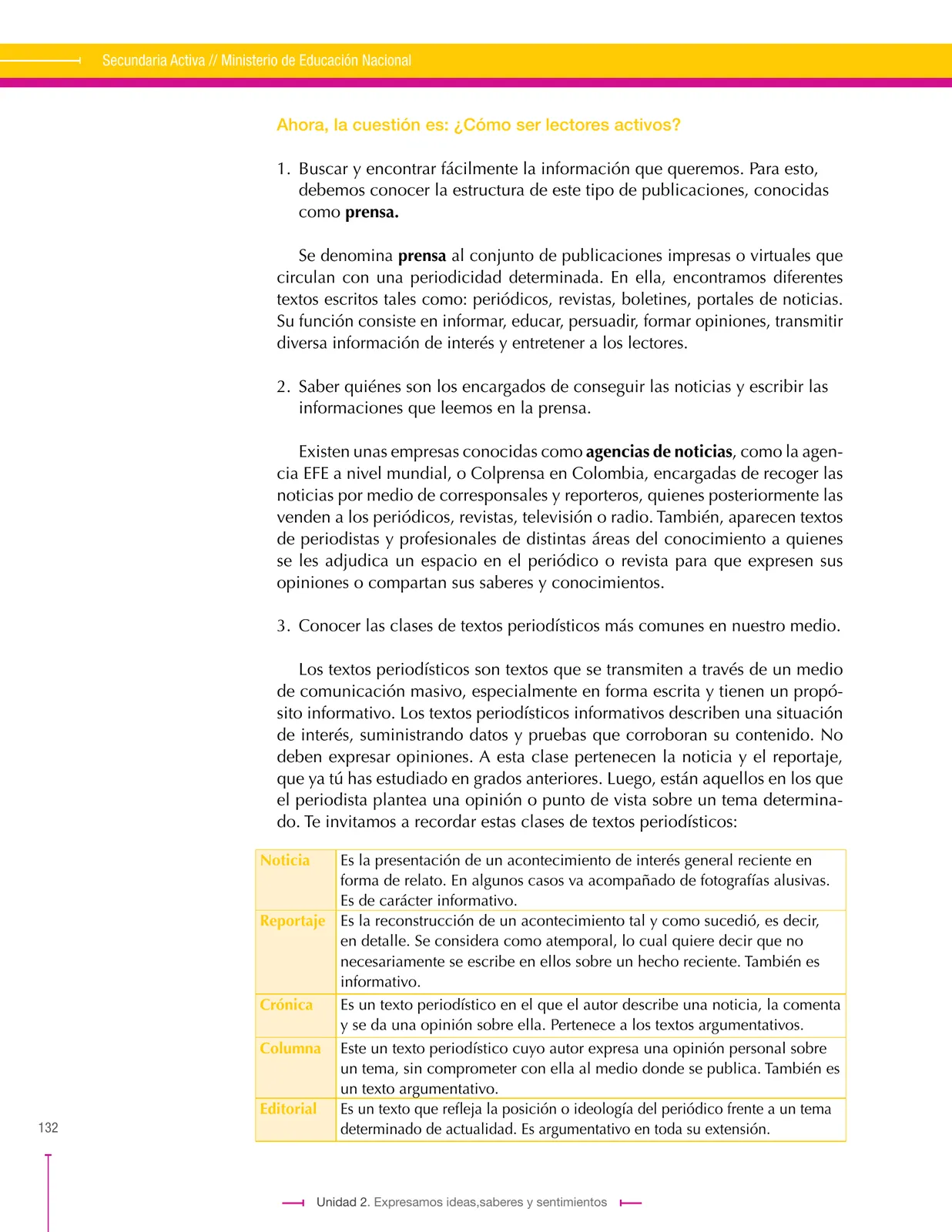 Miniatura página 132 de Lenguaje 9° · Secundaria Activa