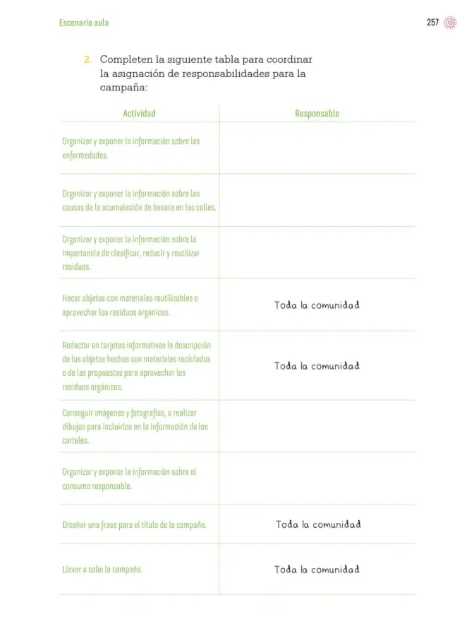 Página 260 de Proyectos de Aula. Libro de Educación Primaria Grado 3° Ciclo Escolar 2025 - 2026