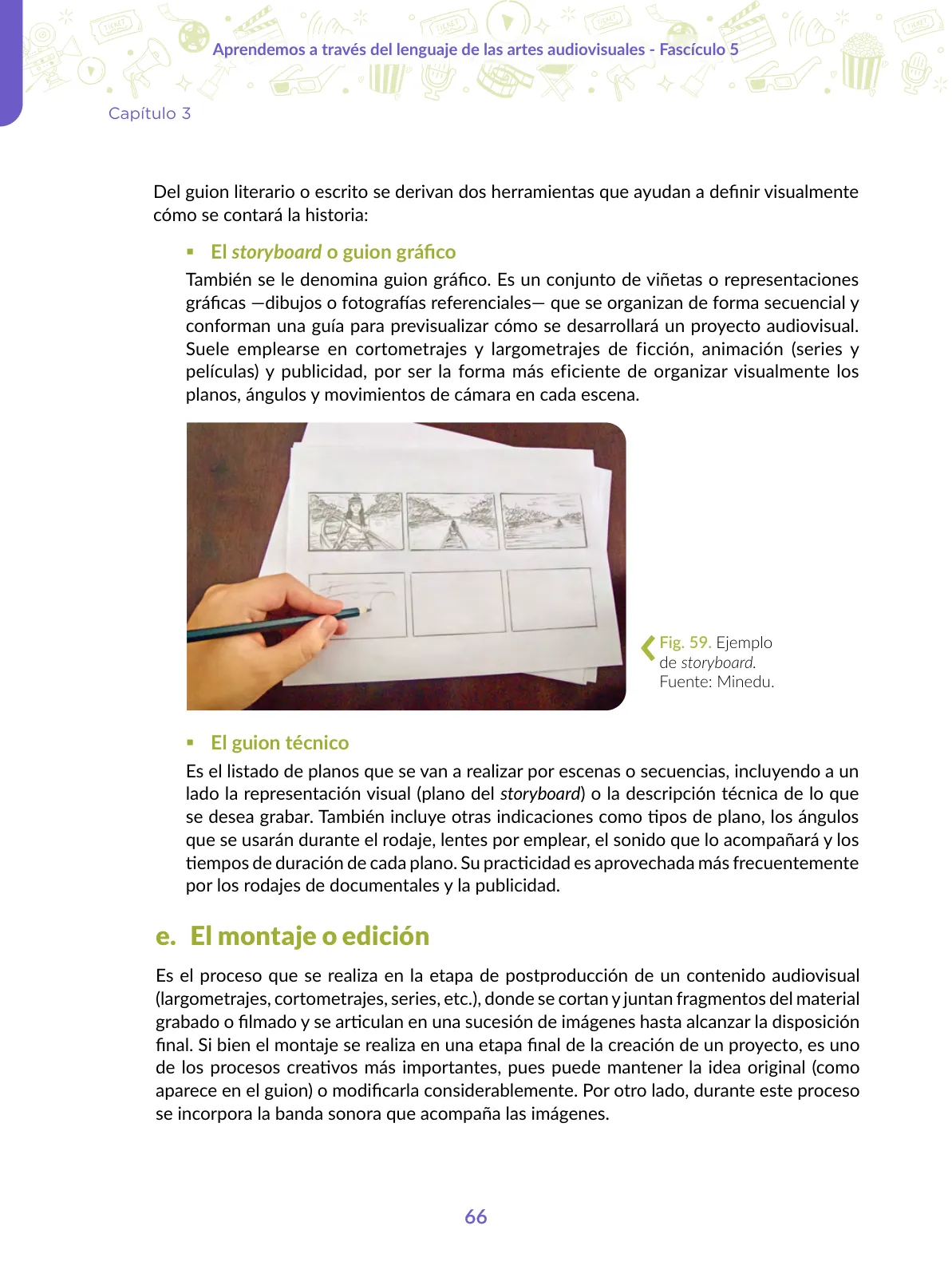 Miniatura página 66 de Aprendemos a través del lenguaje de las artes audiovisuales Fascículo 5 para estudiantes de Educación Secundaria · 2024
