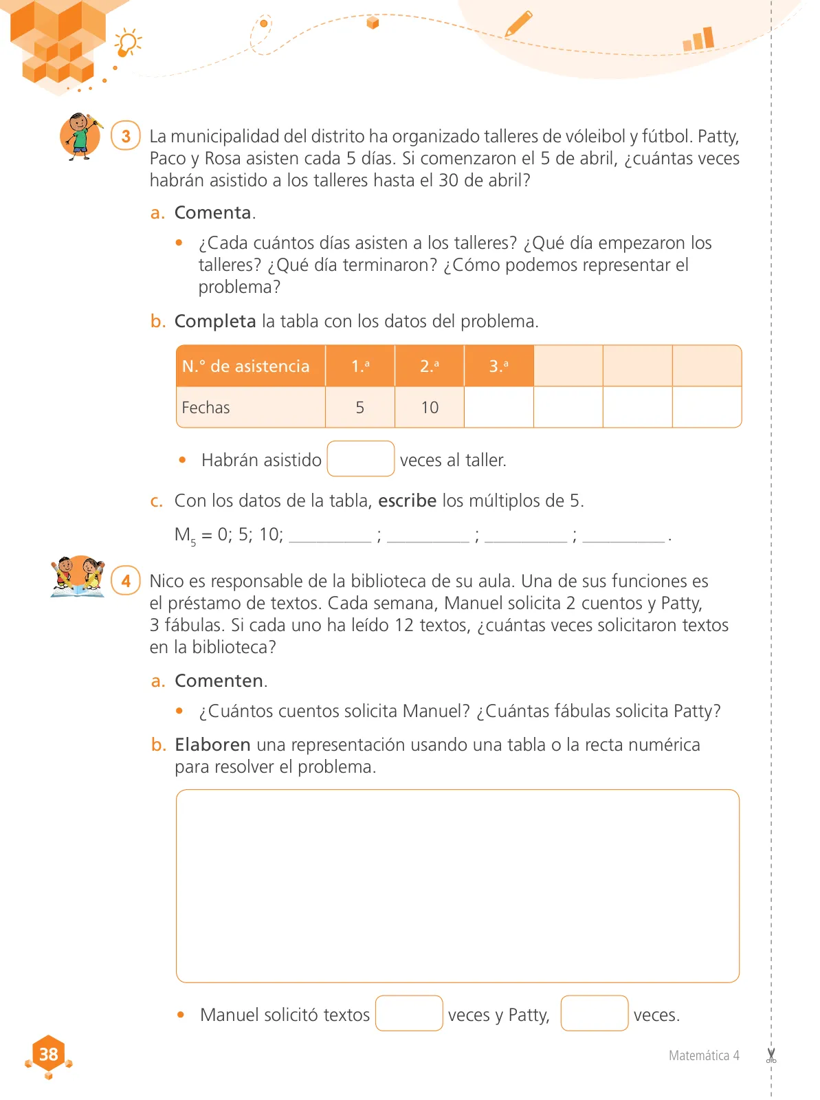 Miniatura página 40 de Matemática 4 : cuaderno de trabajo para cuarto grado de Educación Primaria 2019 · 2019
