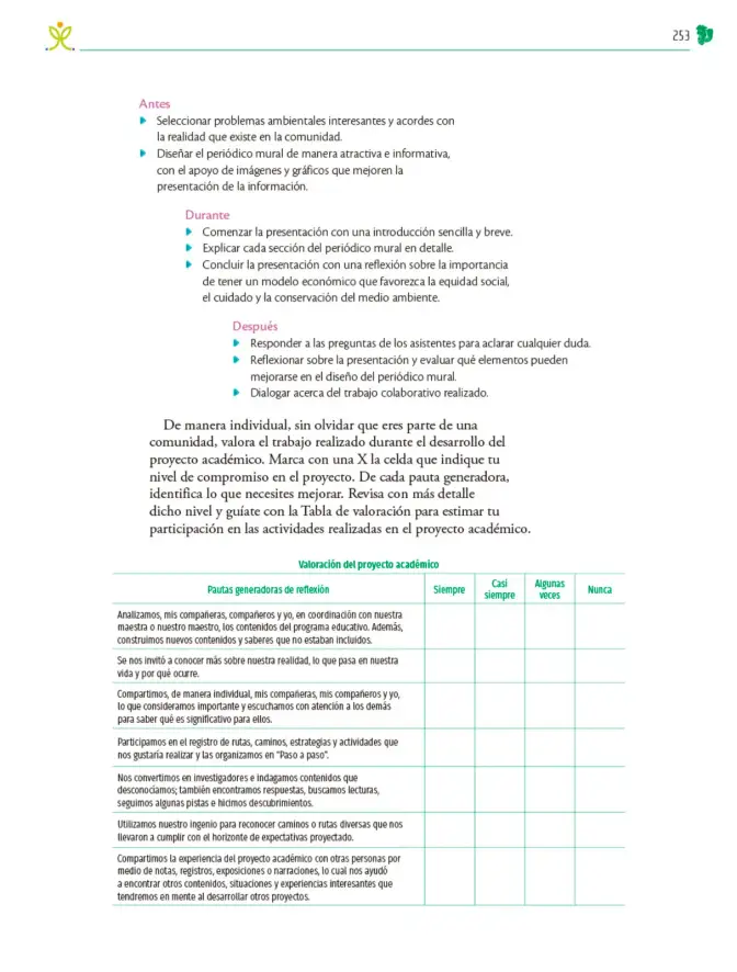 Página 254 de Colección Ximhai. Nuestro libro de Proyectos. Tomo I. Libro de Educación Telesecundaria Grado 1° Ciclo Escolar 2025 - 2026