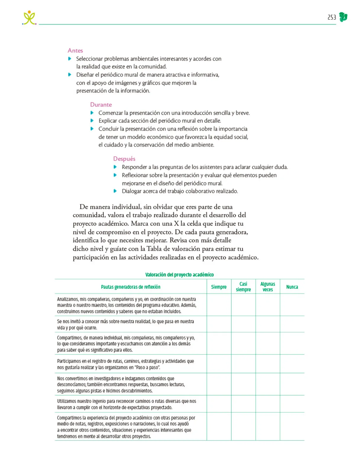 Miniatura página 254 de Colección Ximhai. Nuestro libro de Proyectos. Tomo I.   Libro de Educación Telesecundaria Grado 1°  Ciclo Escolar 2025 - 2026